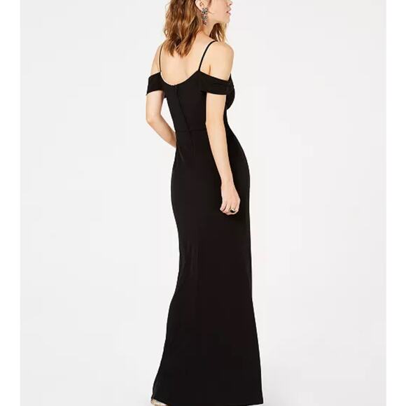 City Studio Juniors Size 11 Off-Shoulder Estilo Long Dress High Slit Sweetheart - Picture 3 of 11